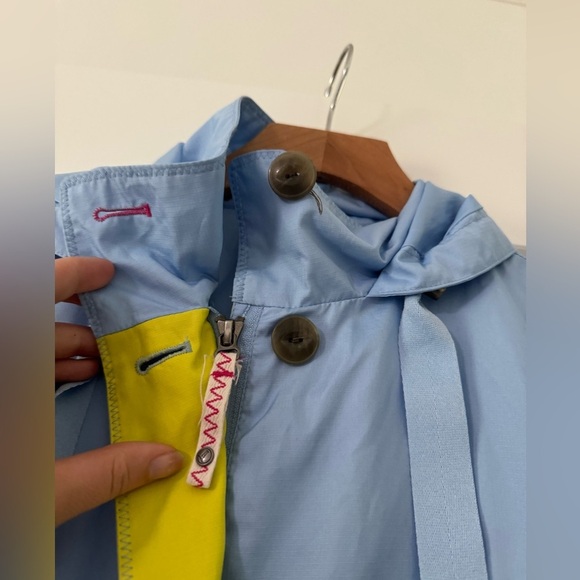 Lands End baby blue and yellow rain jacket small - Picture 3 of 7